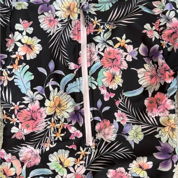 Art Class Floral Kids Swim One Piece - Black‎ - Picture 5 of 5